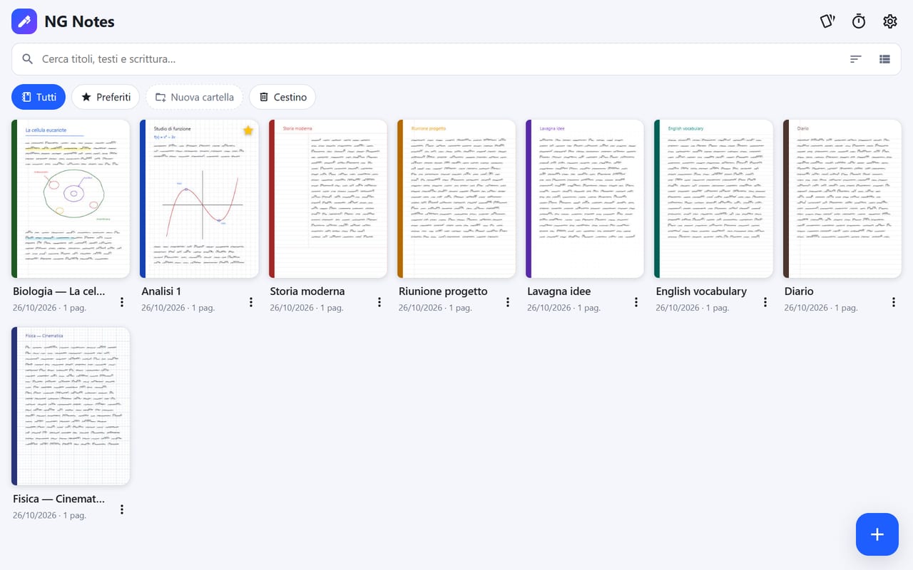 NG Notes app screenshot